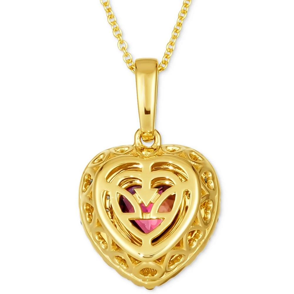 商品Le Vian|Raspberry Rhodolite (1-1/3 ct. t.w.) & Diamond (5/8 ct. t.w.) Heart Pendant Necklace in 14k Gold, 18" + 2" extender,价格¥7342,第3张图片详细描述