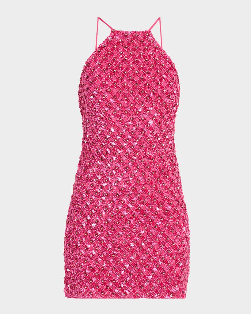 Violet Beaded Low-Back Halter Mini Dress  On Sale Now with Up to 76% Off |  Discover Exclusive Deals & Savings at BeyondStyle  Authentic Liv Foster  dresses|Women|women's clothing|women with Limited-Time Discounts,