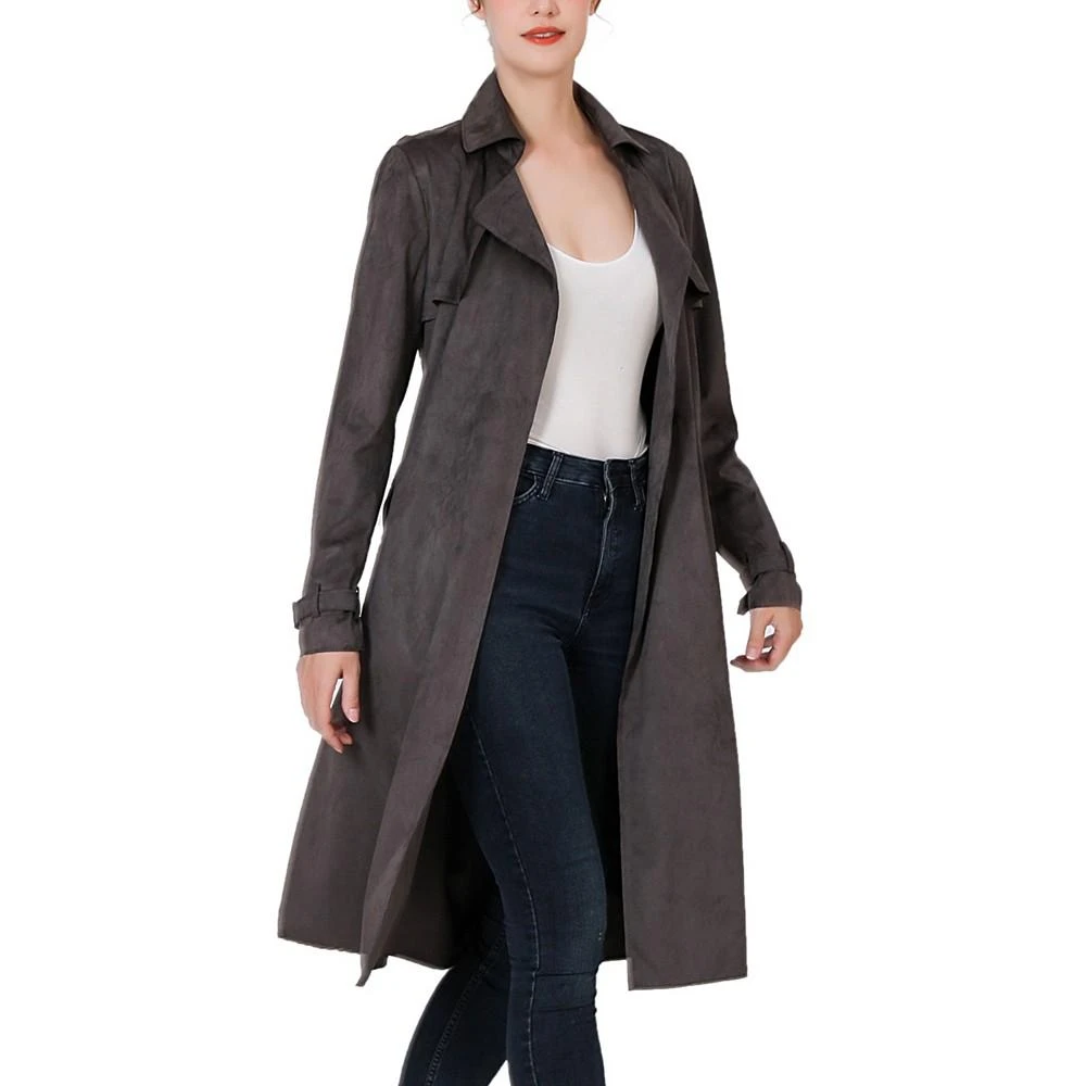Women's Aria Long Faux Suede Trench Coat 商品