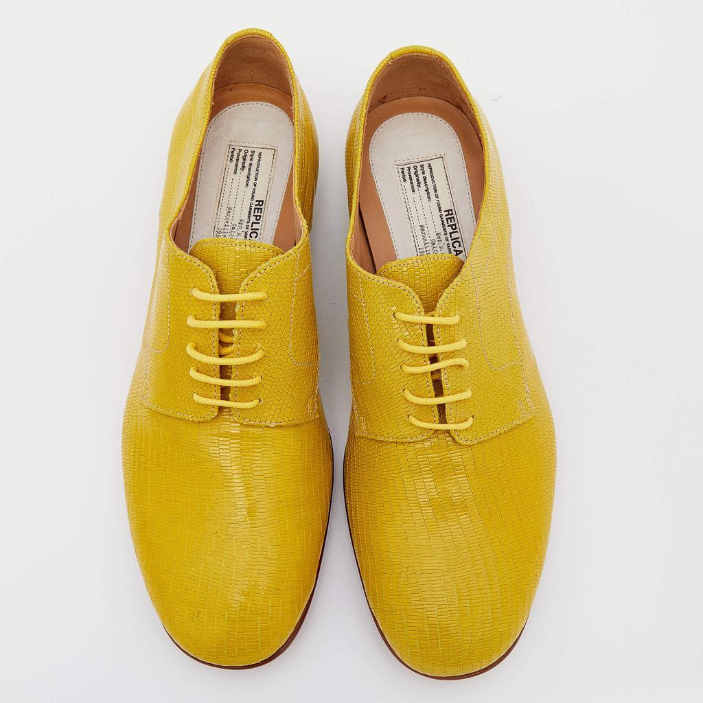 商品[二手商品] MAISON MARGIELA|Maison Martin Margiela Yellow Lizard Embossed Leather Lace Up Derby Size 39,价格¥1316,第5张图片详细描述