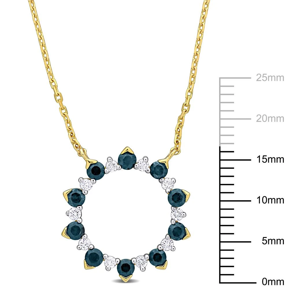 商品Mimi & Max|5/8ct TGW Blue Sapphire and 1/6ct TDW Diamond Pendant with Chain in 10k Yellow Gold - 16.5 in,价格¥3430,第3张图片详细描述