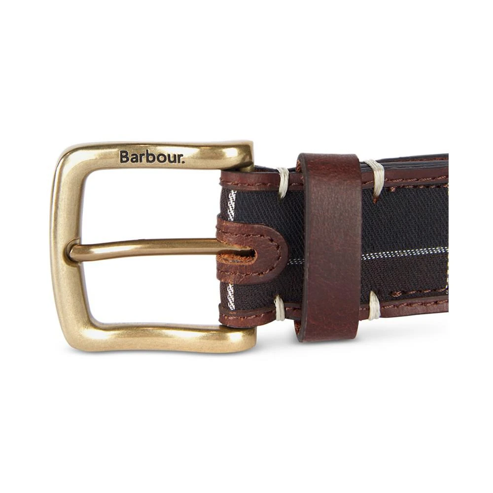 商品Barbour|Men's Tartan-Trim Leather Belt,价格¥442,第2张图片详细描述