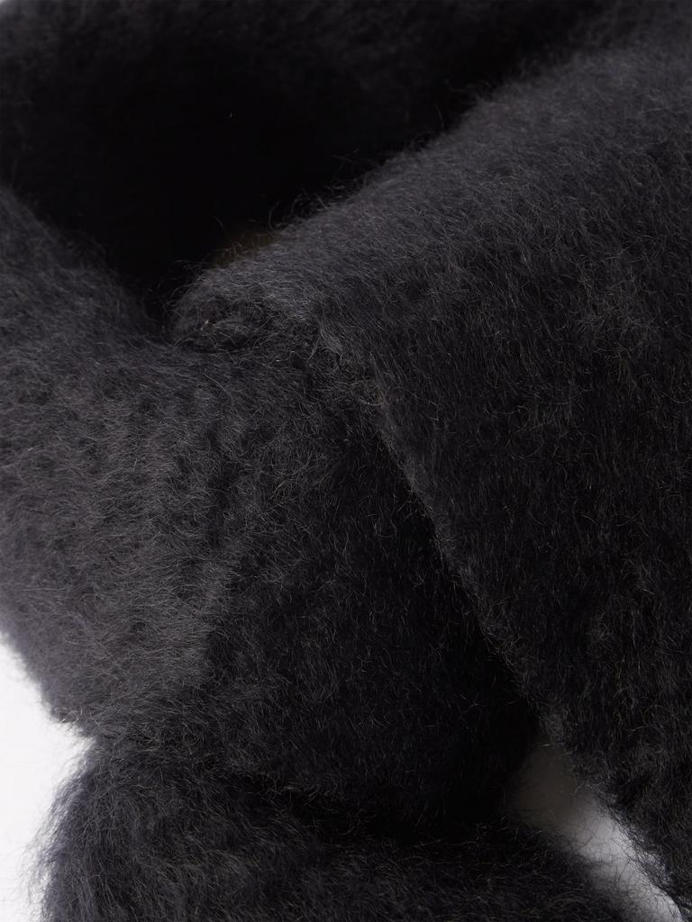 Anagram-patch fringed mohair-blend scarf商品第3张图片规格展示