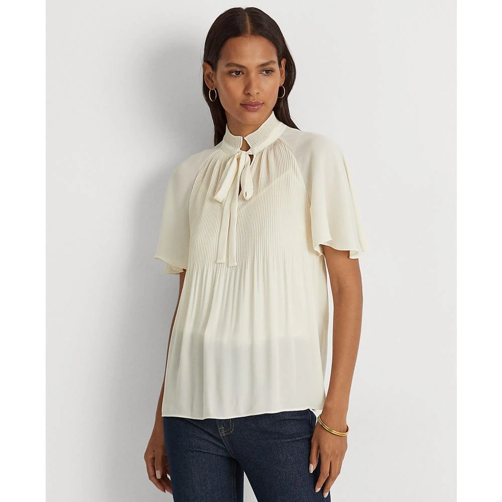 商品Ralph Lauren|Pleated Georgette Top,价格¥315,第1张图片