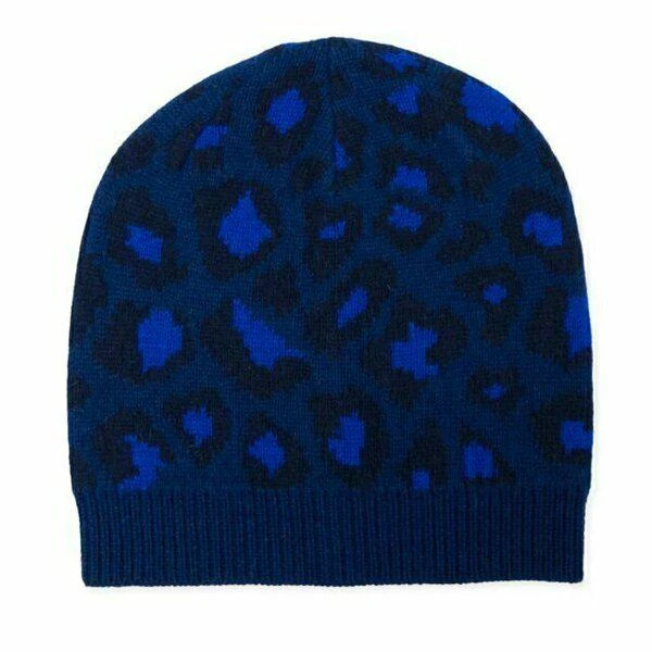 商品Yunion T|Navy, Cobalt and Black Leopard Print Cashmere Beanie,价格¥447,第1张图片