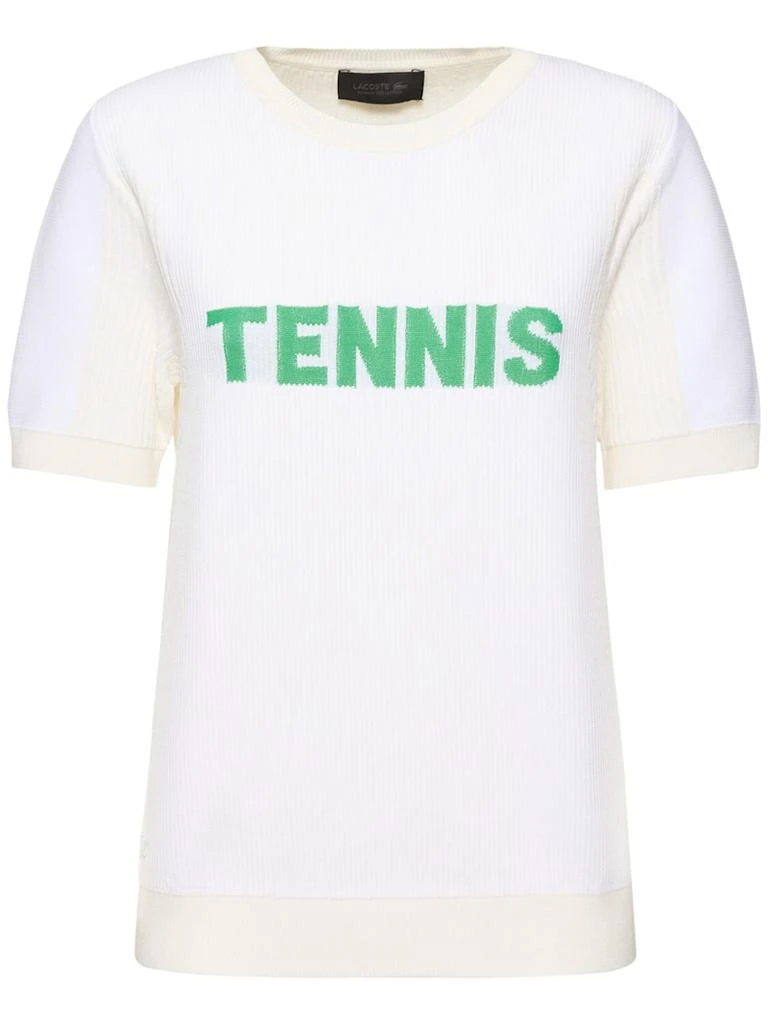 商品Lacoste|Libellule粘胶纤维混纺短袖T恤,价格¥2051,第1张图片