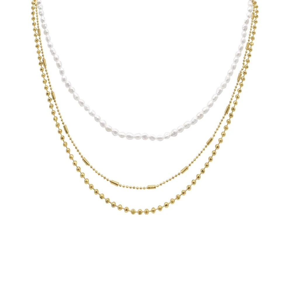 商品ADORNIA|Gold-Tone Imitation Pearl Three-Row Layered Necklace, 17" + 3" extender,价格¥254,第1张图片