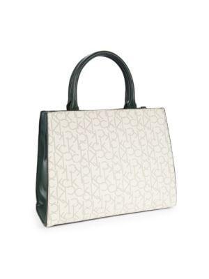 商品Calvin Klein|Edie Monogram Double Top Handle Bag,价格¥746,第6张图片详细描述