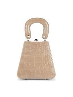 商品Staud|Kenny Croc-Embossed Leather Top Handle Bag,价格¥957,第1张图片