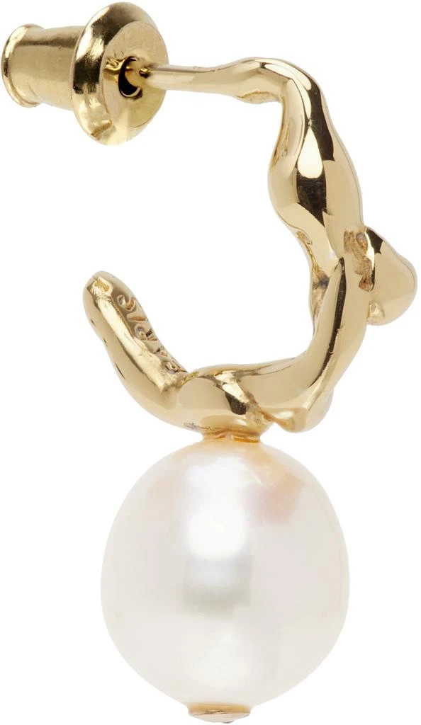 商品FARIS|SSENSE Exclusive Gold Pearl Lava Hoop Earring,价格¥239,第1张图片