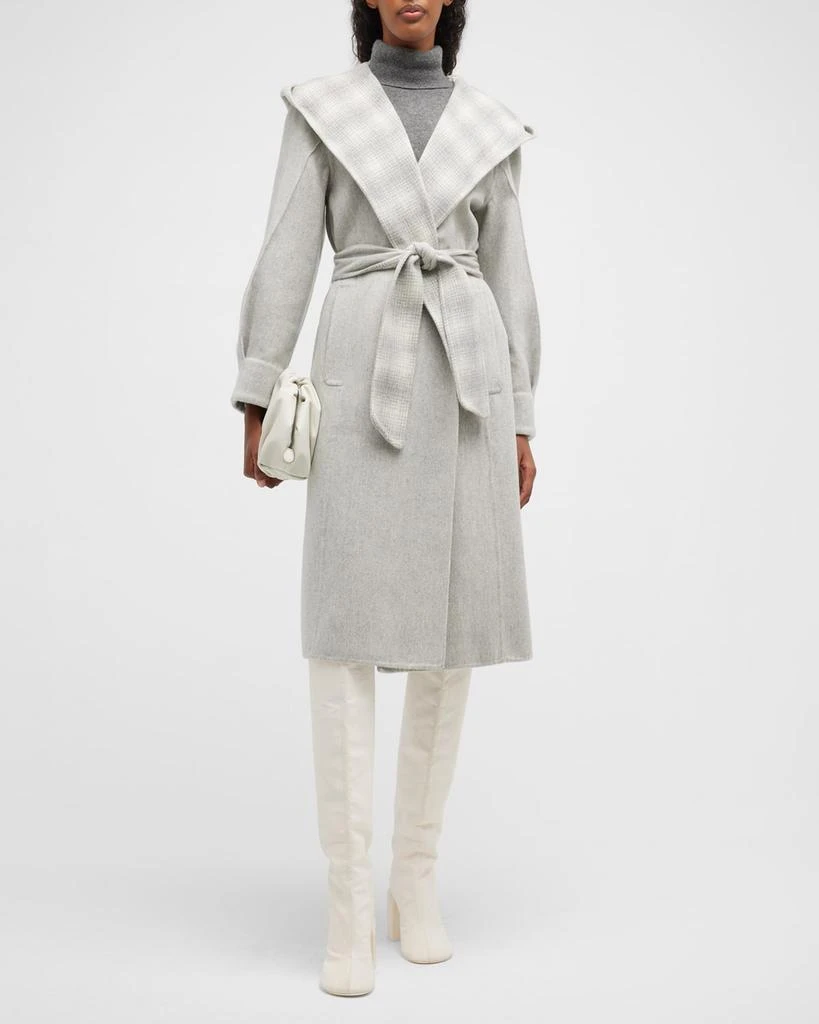 商品AGNONA|Self-Belt Hooded Cashmere Long Coat,价格¥16303,第1张图片