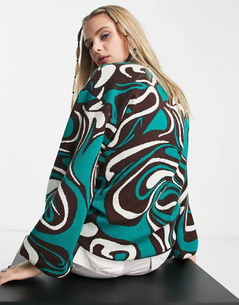 商品Heartbreak|Heartbreak high neck jumper in marble print,价格¥129,第4张图片详细描述