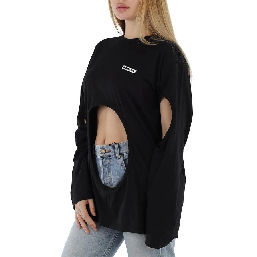 商品Burberry|Ladies Black Cutout Swan Print Oversized Top,价格¥691,第2张图片详细描述