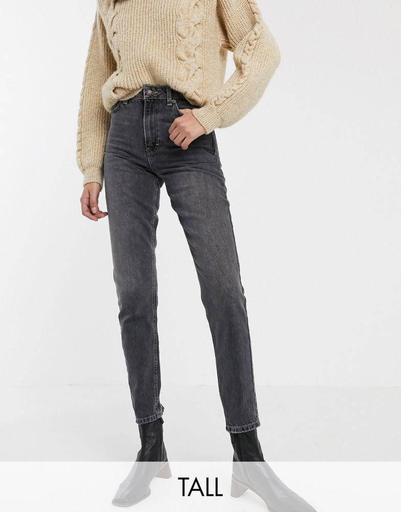 Topshop Tall mom jeans in washed black商品第1张图片规格展示