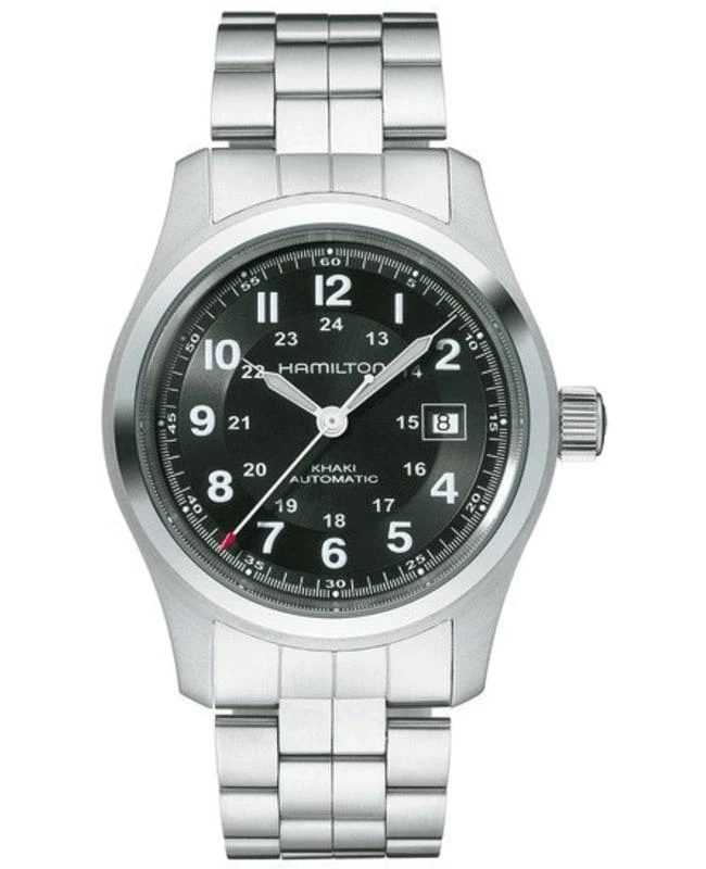商品Hamilton|Hamilton Khaki Field Auto 42MM Black Dial Steel Men's Watch H70515137,价格¥4500,第1张图片