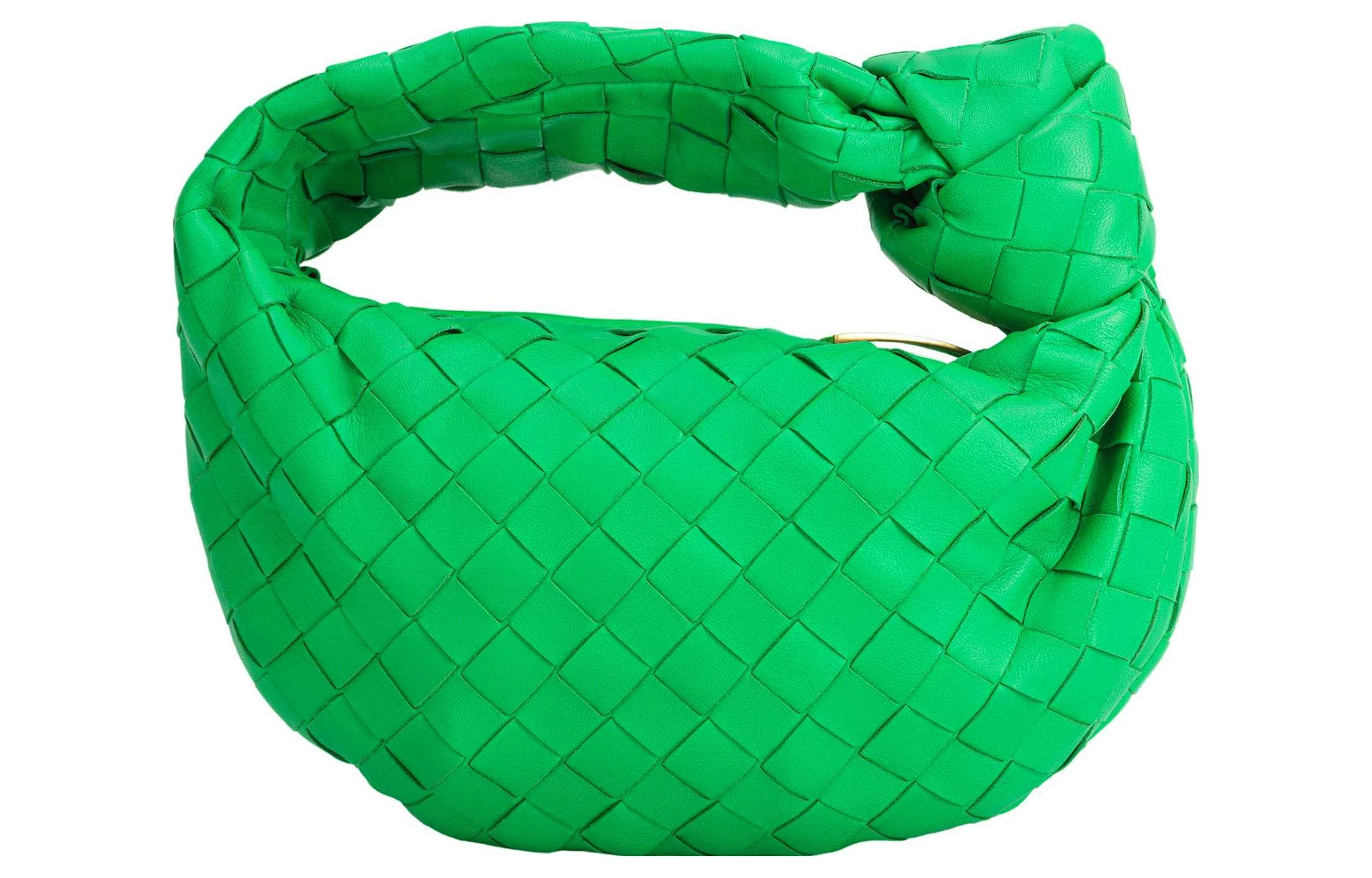 商品[国内直发] Bottega Veneta|葆蝶家 BV JODIE 编织拉链开合 皮革 饺子包手拿包 迷你 女款 绿色,价格¥11508,第5张图片详细描述
