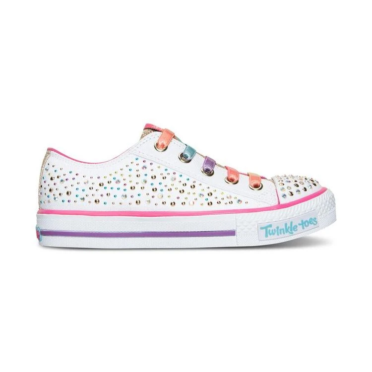 商品SKECHERS|女小童Little Girls' Twinkle Toes: Shuffles - Glitter Ombre Light-Up Casual Sneakers from Finish Line,价格¥226,第3张图片详细描述