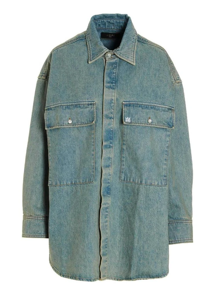 商品AMIRI|Amiri Logo Printed Oversized Denim Shirt,价格¥3993,第1张图片