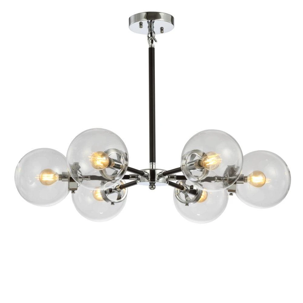 商品JONATHAN Y|Caleb 6-Light 28" Brass Cluster Chandelier,价格¥2322,第2张图片详细描述