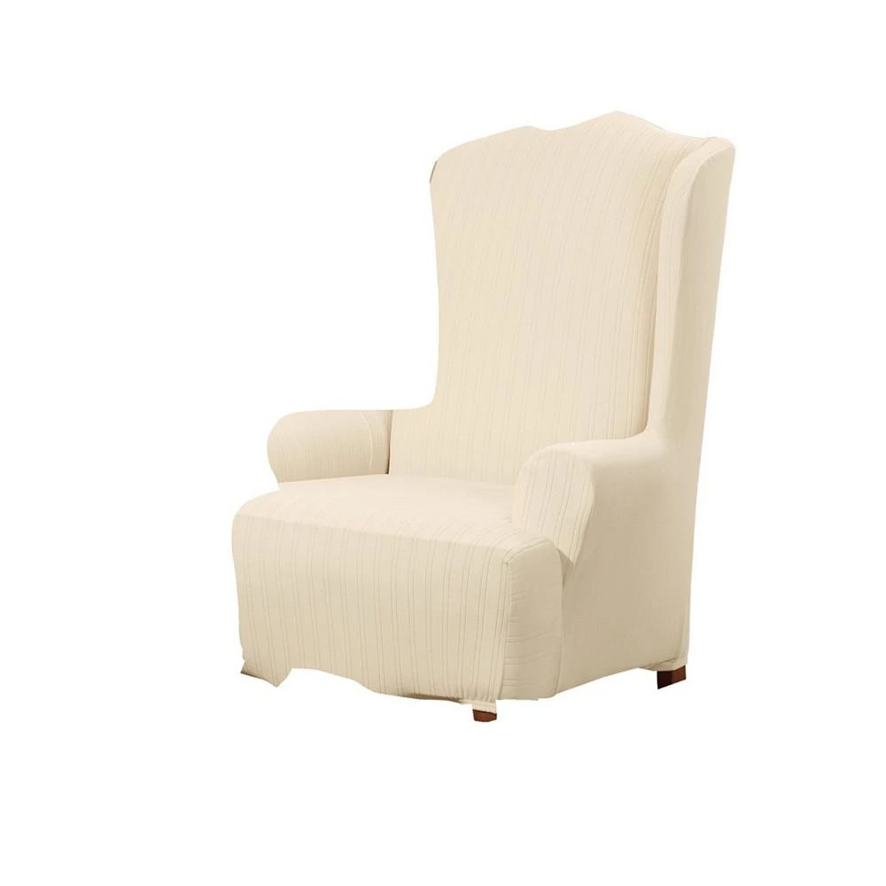 商品Sure Fit|Stretch Pinstripe One Piece Wing Chair Slipcover,价格¥448,第3张图片详细描述