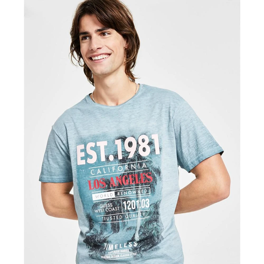 商品GUESS|Men's Cold-Dyed Palm Logo Graphic T-Shirt,价格¥219,第3张图片详细描述
