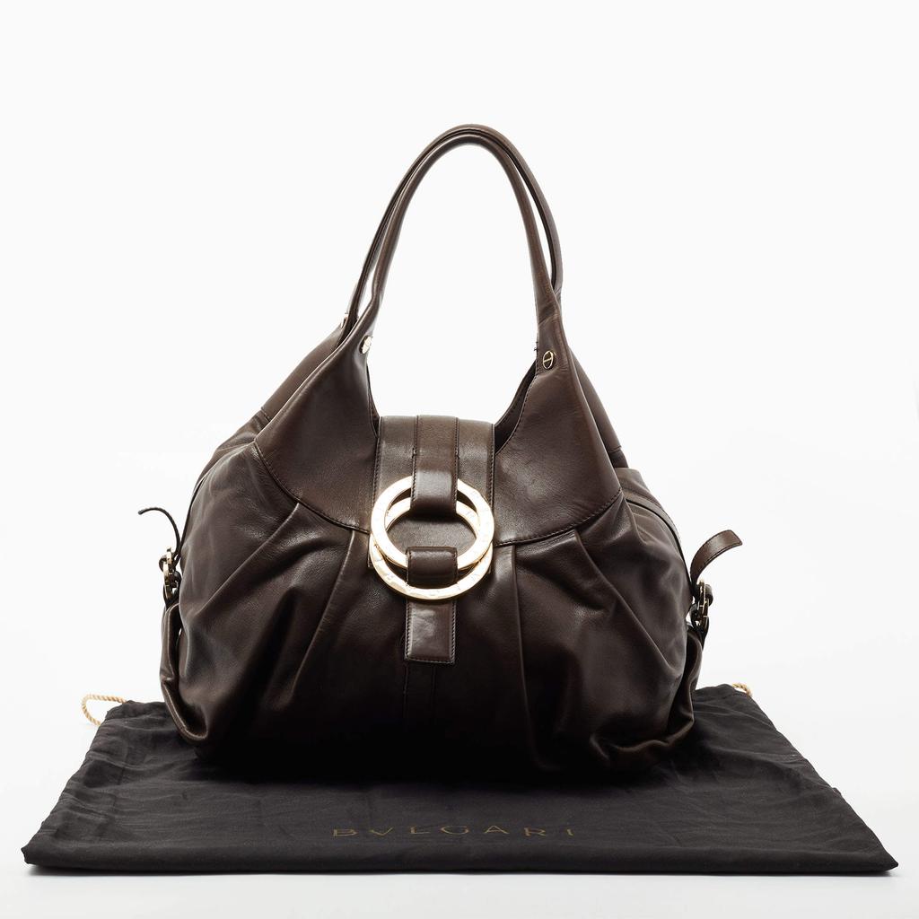 Bvlgari Dark Brown Leather Chandra Hobo商品第10张图片规格展示