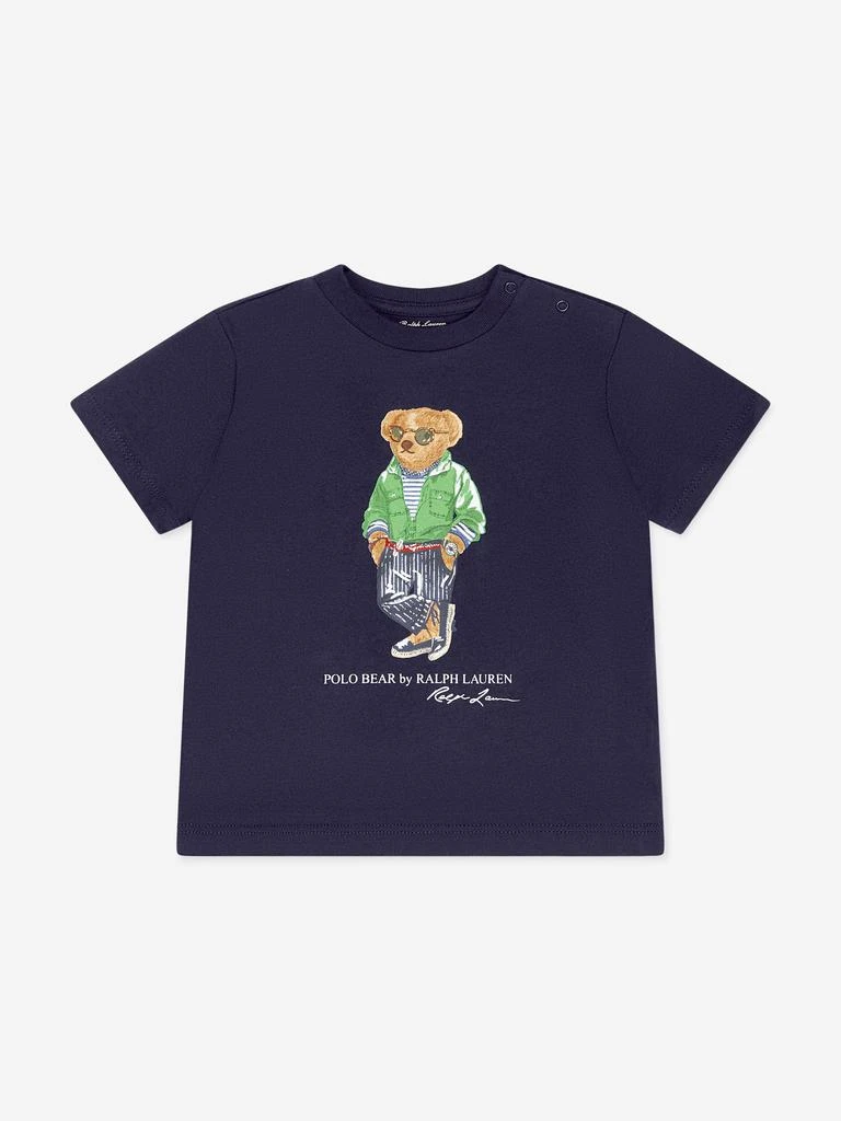 商品Ralph Lauren|Ralph Lauren  Navy Baby Boys Cotton Jersey Polo Bear T-Shirt,价格¥339,第3张图片详细描述