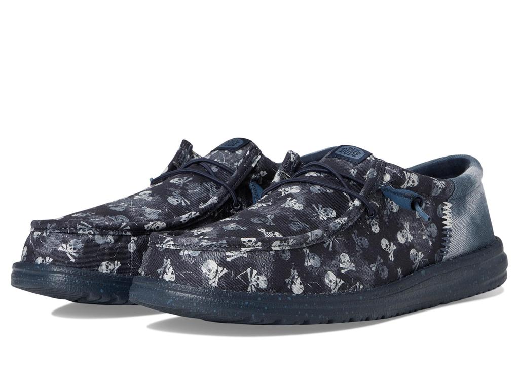 (取寄) ヘイ デュード メンズ ウォーリー ファンク スカル プリント Hey Dude men Wally Funk Skull Print Vintage Blue/Navy Blazer Hey Dude Wally Funk Skull Print - Casual Shoes - Free Shipping