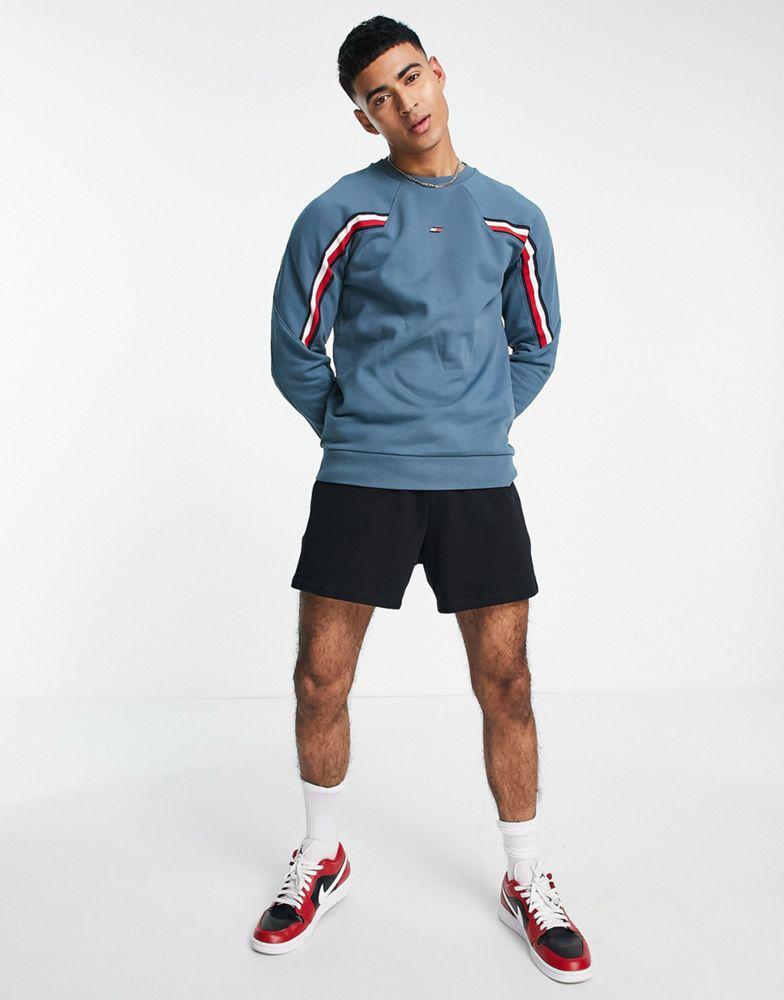 商品Tommy Hilfiger|Tommy Hilfiger Performance cotton global stripe sweatshirt in mid blue - MBLUE,价格¥880,第6张图片详细描述
