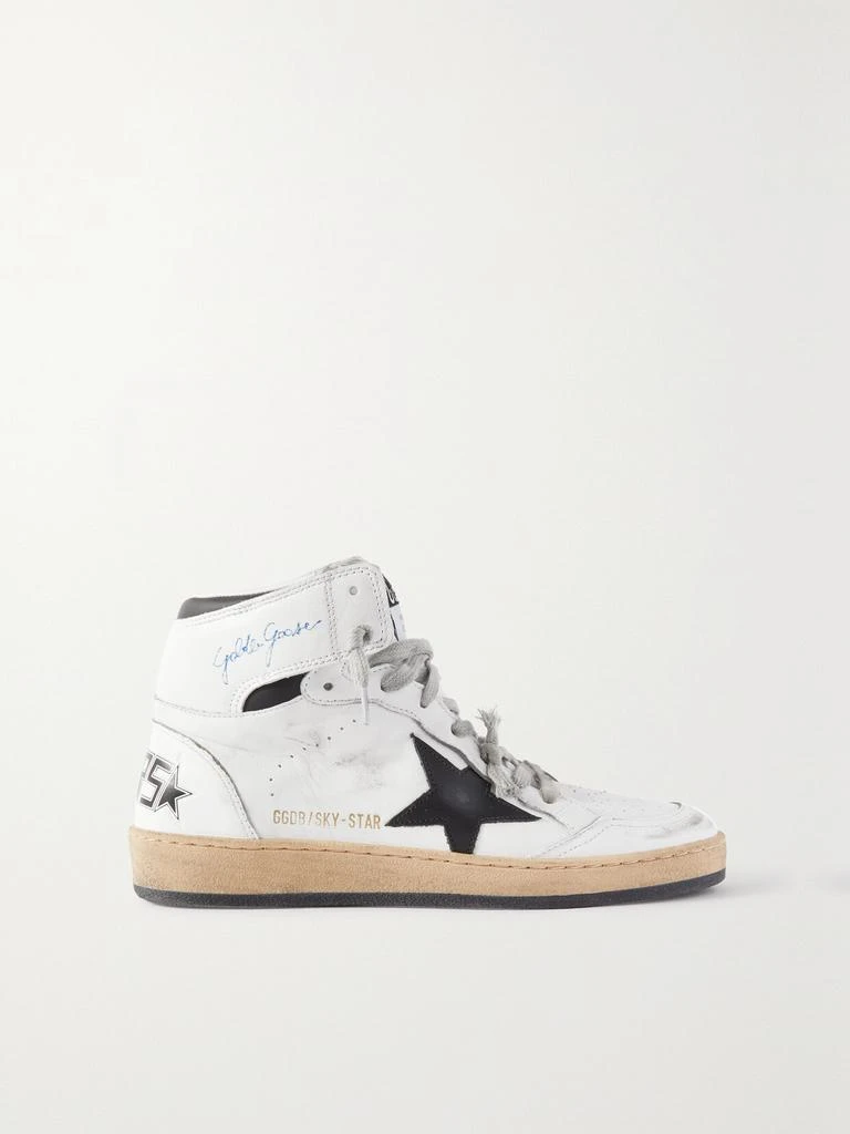 商品Golden Goose|Sky-star 仿旧印花皮革高帮运动鞋  - IT37,价格¥4888,第1张图片