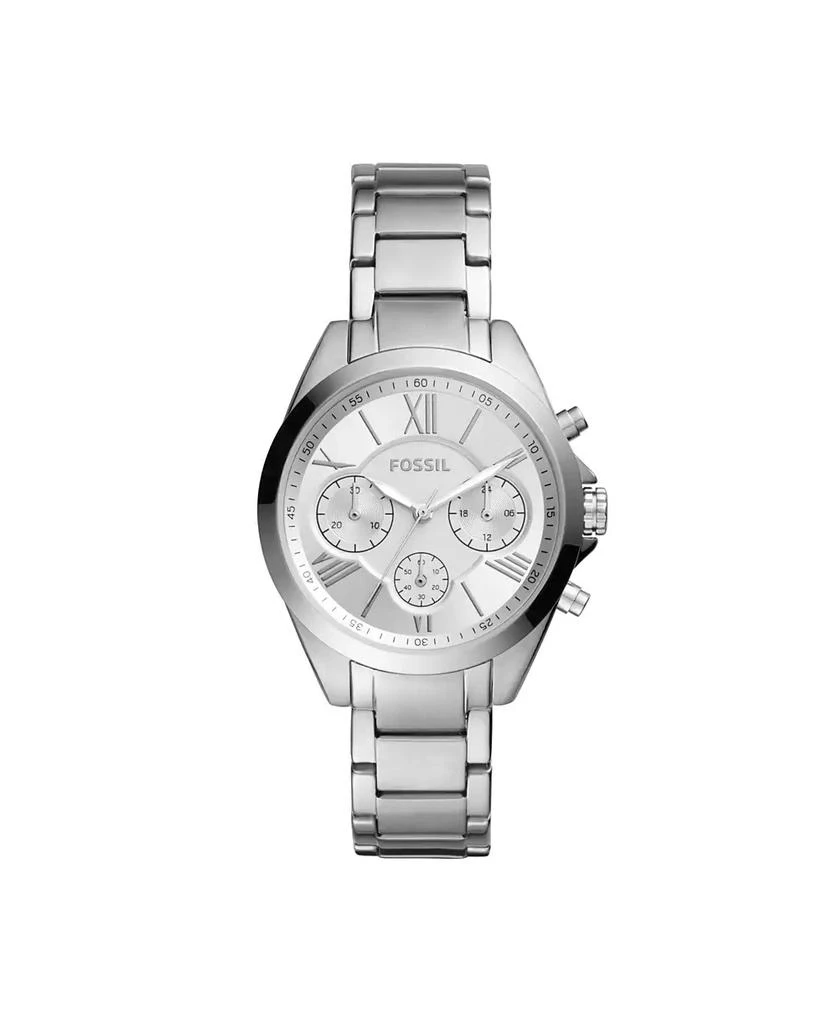 商品Fossil|Women's Modern Courier Chronograph Stainless Steel Silver-Tone Watch 36mm,价格¥1347,第2张图片详细描述