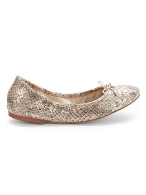 商品Sam Edelman|​Felicia Snakeskin-Embossed Leather Ballet Flats,价格¥751,第1张图片