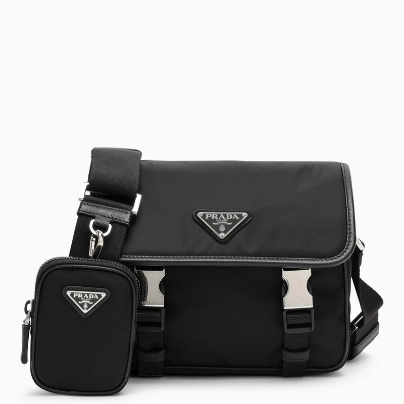 商品Prada|Black Re-Nylon messenger bag,价格¥13836,第1张图片