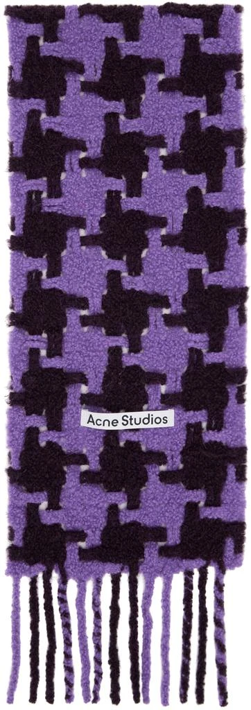 商品Acne Studios|Purple & Burgundy Houndstooth Scarf,价格¥1543,第2张图片详细描述