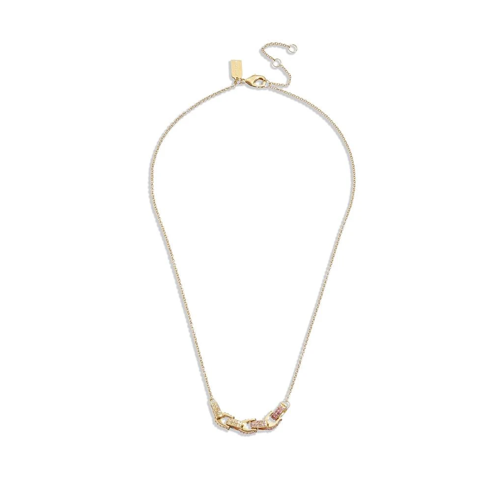 商品Coach|Pave Signature Mini C Chain Necklace,价格¥487,第1张图片