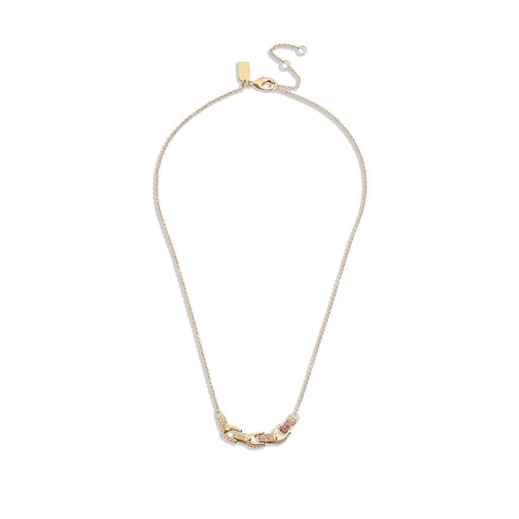 商品Coach|Pave Signature Mini C Chain Necklace,价格¥424,第1张图片