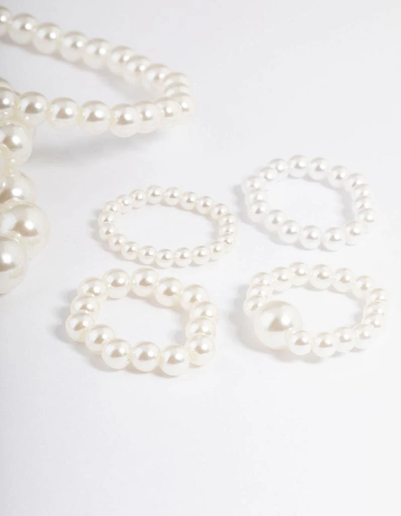 商品Lovisa|Acrylic Mixed Pearl Bracelet and Ring Pack,价格¥43,第2张图片详细描述
