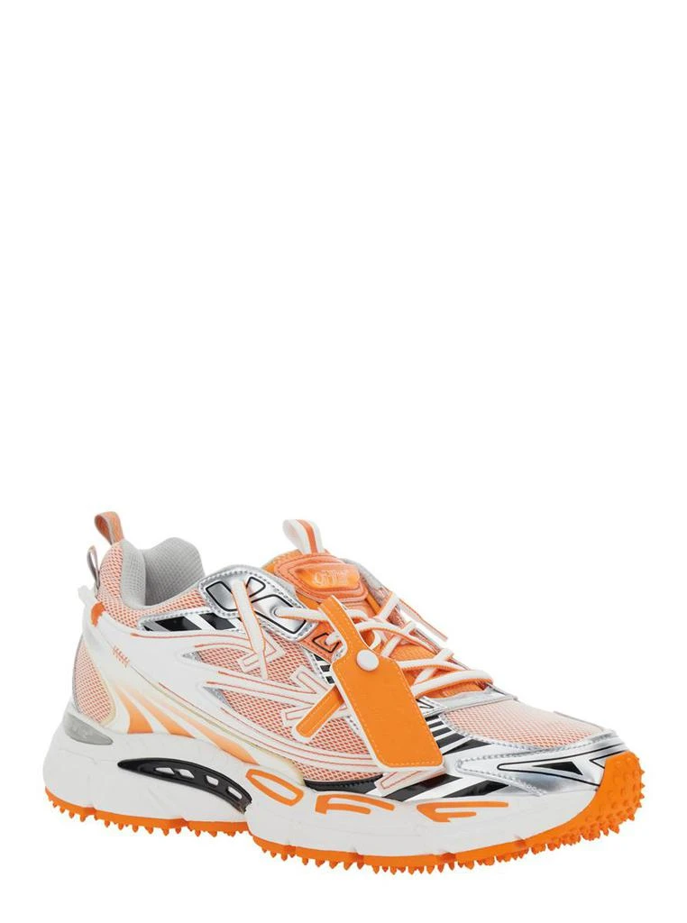 商品Off-White|'Ow Be Right Back' Orange Low Top Sneakers With Zip-Tie Detail In Mesh And Leather Man,价格¥3375,第2张图片详细描述