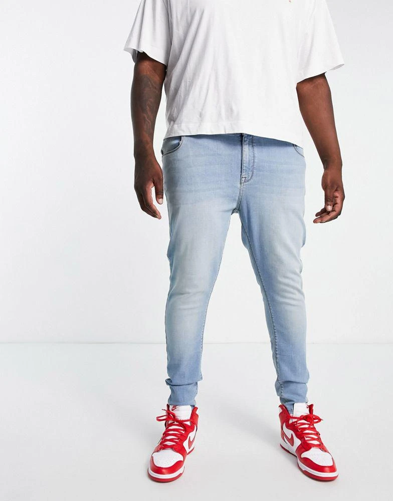 商品ASOS|ASOS DESIGN spray on jeans with power stretch in light wash blue,价格¥99,第4张图片详细描述