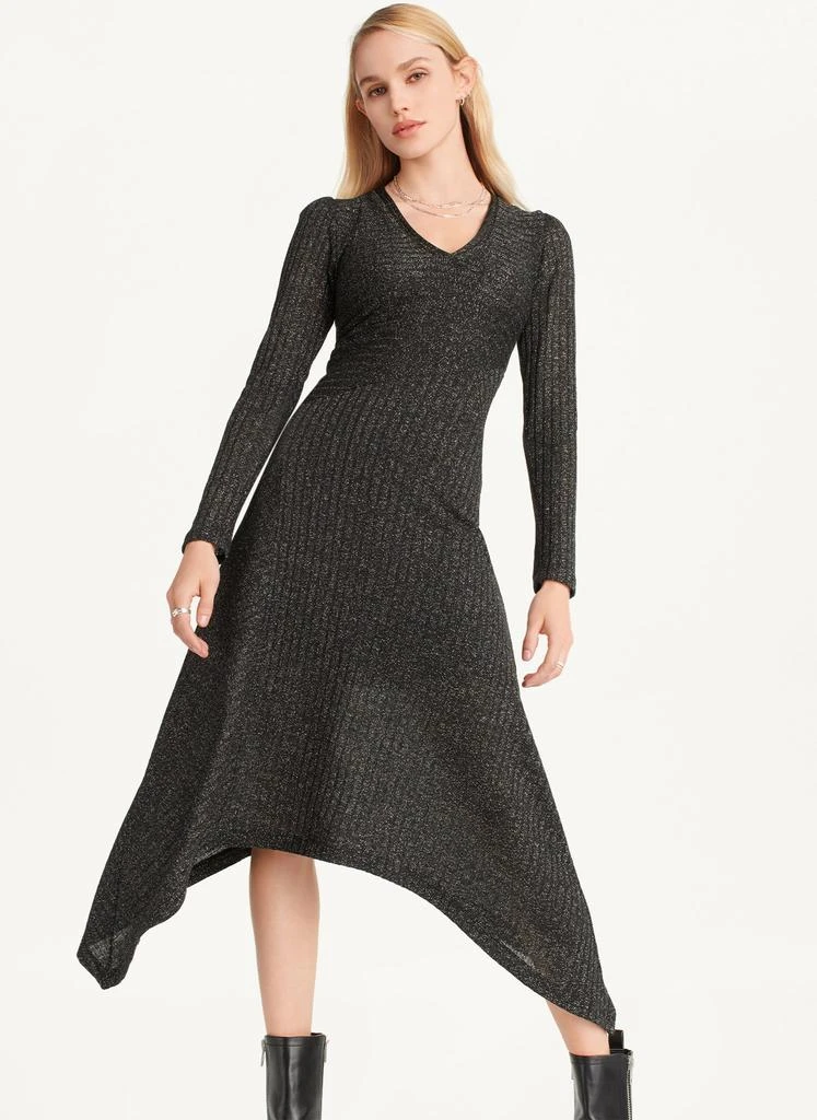 商品DKNY|Sparkle Ribbed Midi Dress,价格¥456,第1张图片