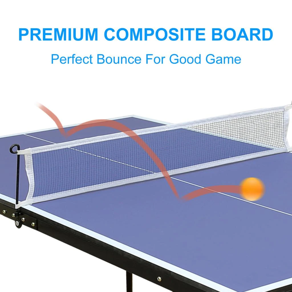 商品Simplie Fun|Table Tennis Table Midsize Foldable & Portable Ping Pong Table Set,价格¥1355,第4张图片详细描述