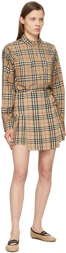 商品Burberry|驼色 Turnstone Vintage Check 大廓形衬衫,价格¥6583,第4张图片详细描述