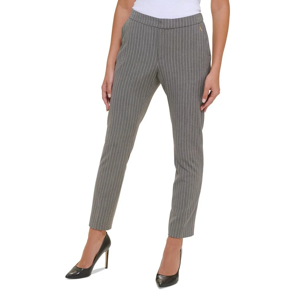 商品Tommy Hilfiger|Women's Striped Mid-Rise Slim-Leg Pants,价格¥746,第1张图片