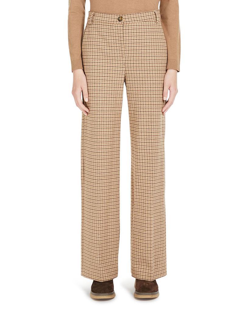 商品Weekend Max Mara|Seggio Houndstooth Wide Leg Pants,价格¥2192,第1张图片