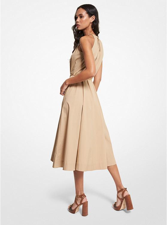 商品Michael Kors|Chain-Neck Organic Stretch Cotton Halter Dress,价格¥845,第4张图片详细描述