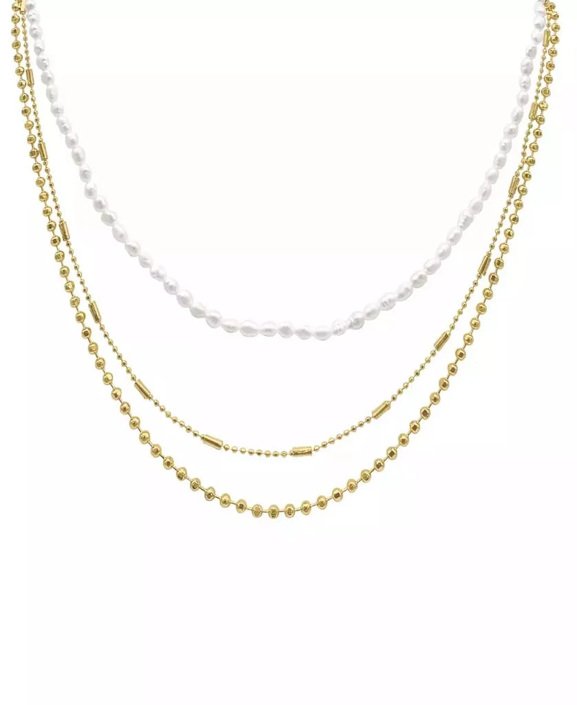 商品ADORNIA|Gold-Tone Imitation Pearl Three-Row Layered Necklace, 17" + 3" extender,价格¥182,第1张图片