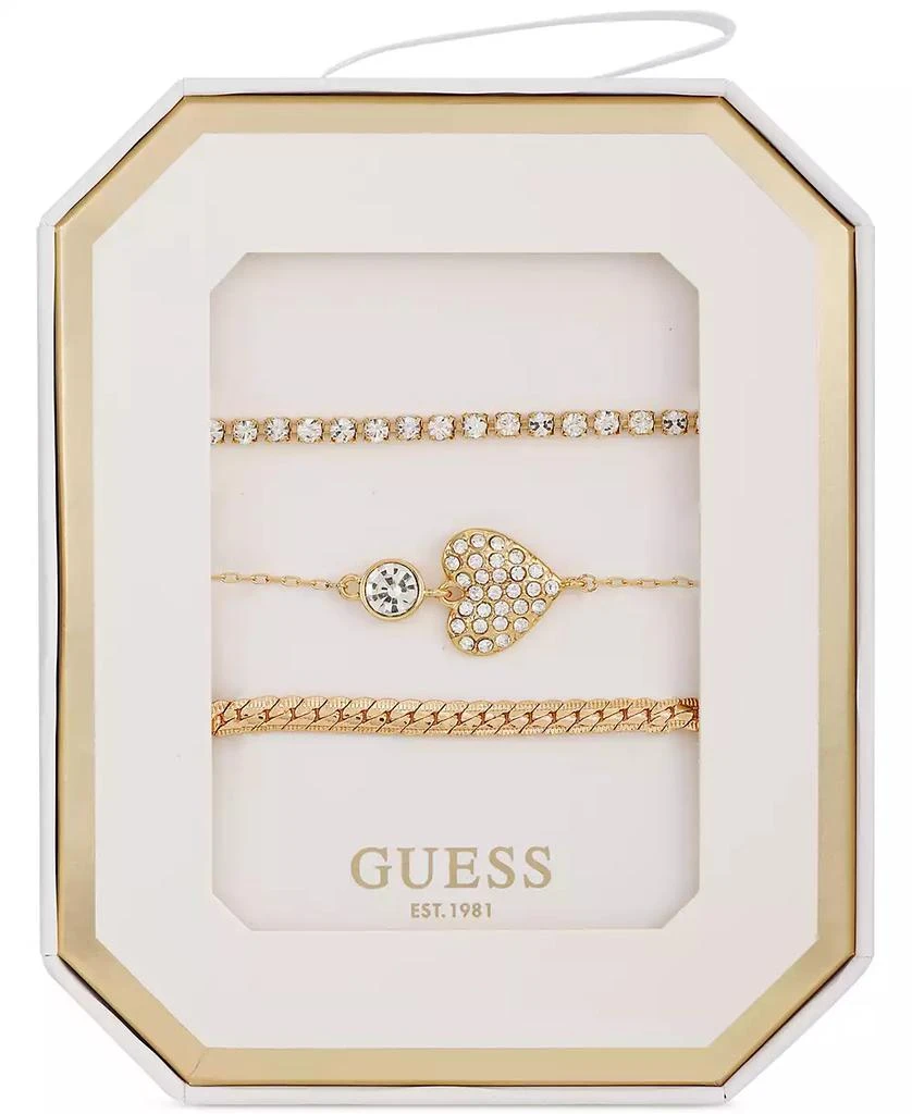 商品GUESS|Gold Tone Trio Bracelet Set with Stone Accents,价格¥222,第3张图片详细描述