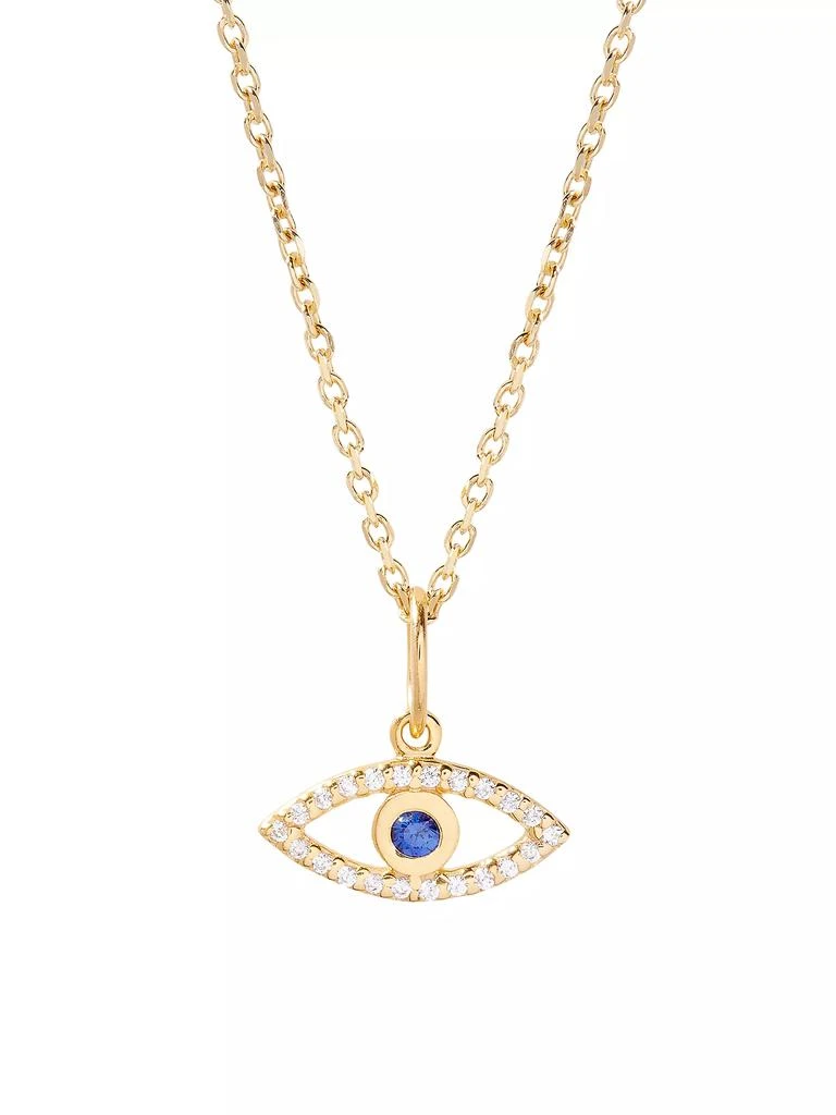 商品brook & york|Adeline Evil Eye 14K-Gold Vermeil & White Topaz Pendant Necklace,价格¥826,第1张图片