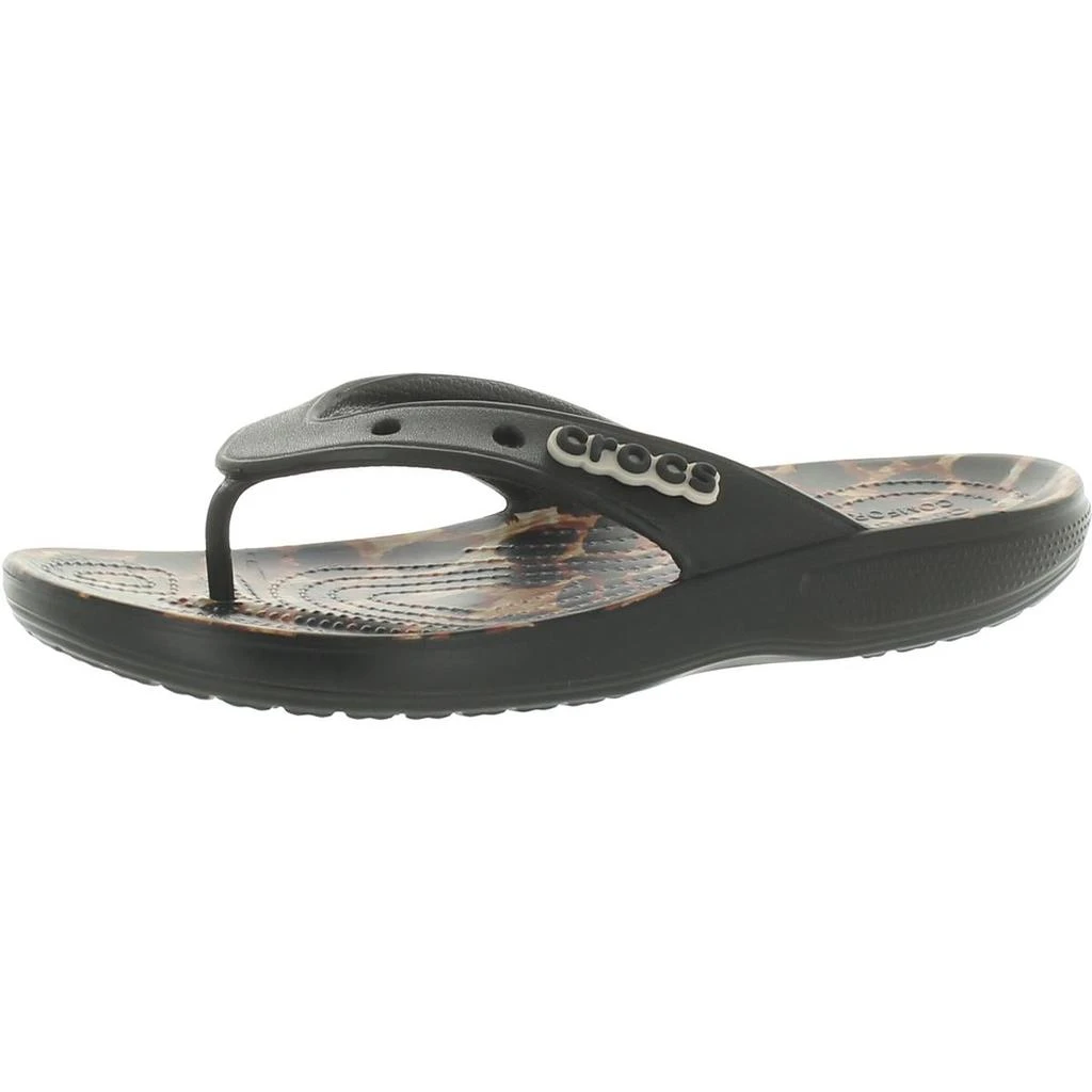 商品Crocs|Crocs Womens Animal Remix Leopard Print Slip-On Flip-Flops,价格¥233,第1张图片