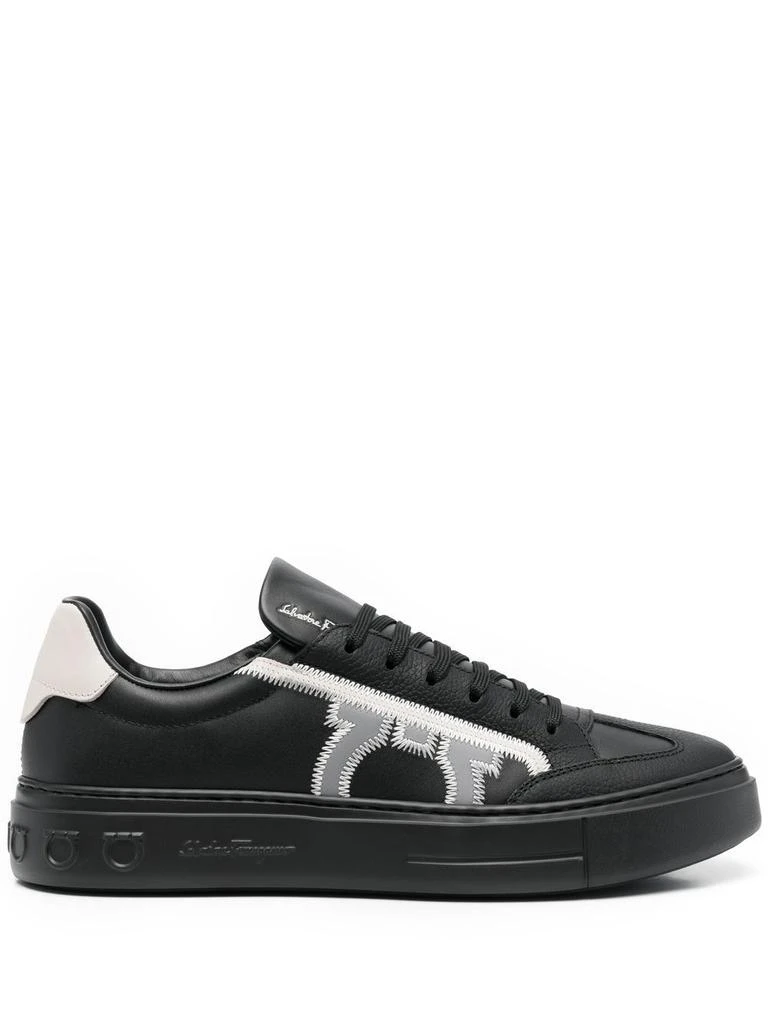 商品Salvatore Ferragamo|Salvatore Ferragamo Men&#39;s  Black Leather Sneakers,价格¥5367,第1张图片